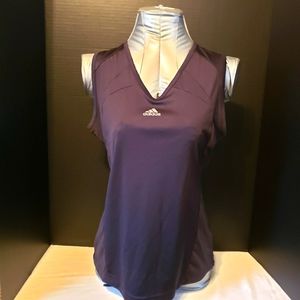 Adidas Black V-Neck Sleeveless Shirt Size Medium